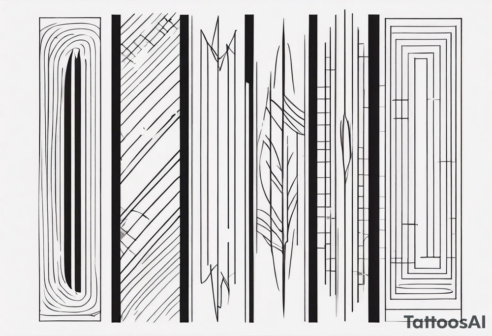 vertical lines tattoo idea