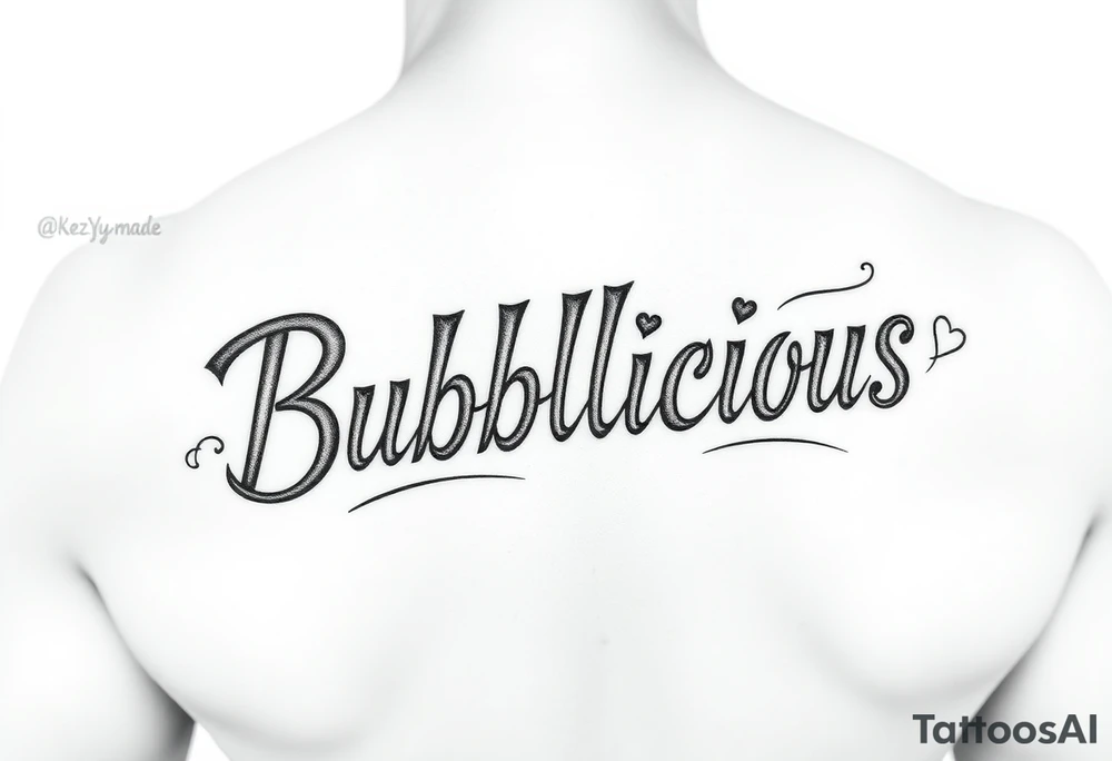 (KeezY MadE) Bubblicious style word tattoo idea
