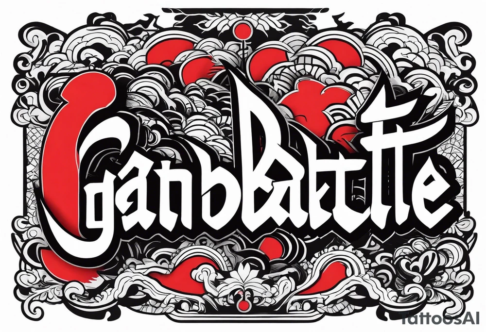the word ganbatte from japan tattoo idea