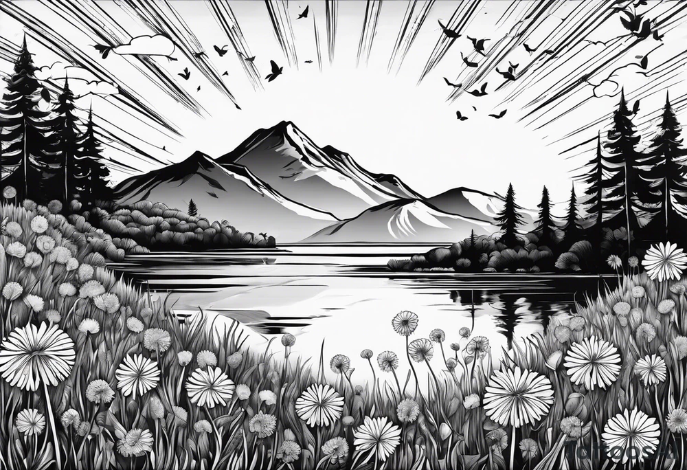 Cambria in a dandelion tattoo idea