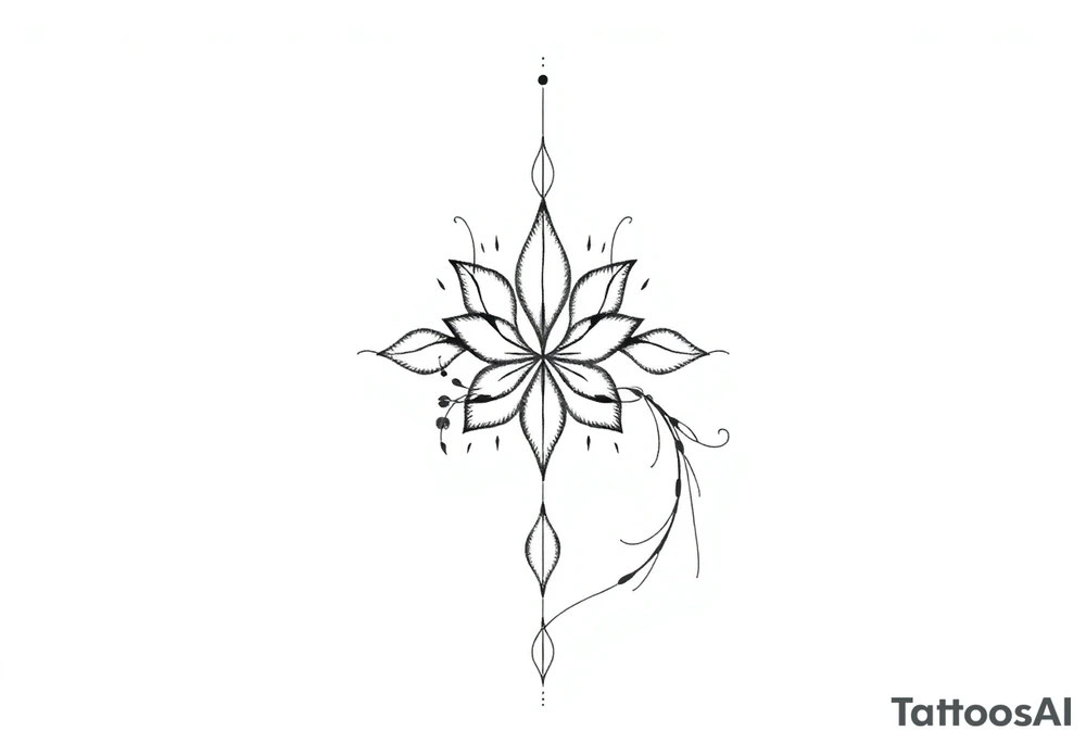 Unalome with breathe symbol tattoo idea