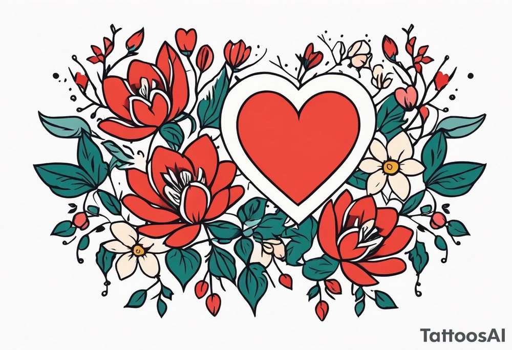heart
old school vintage simple traditional design surrounded by vintage flowers


bold color simple tattoo idea