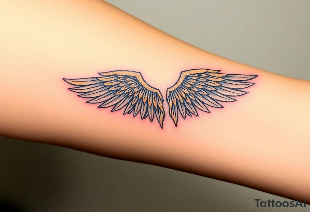 “gold” kintsugi wing tattoo idea