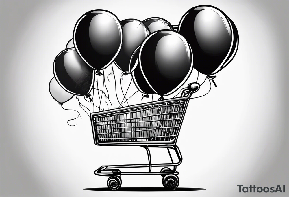 NF shopping cart and balloons tattoo idea