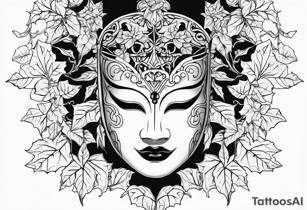 ivy, noh mask, tattoo idea