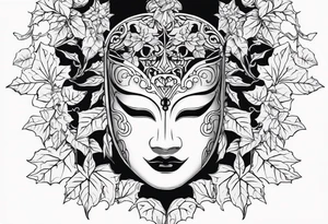 ivy, noh mask, tattoo idea
