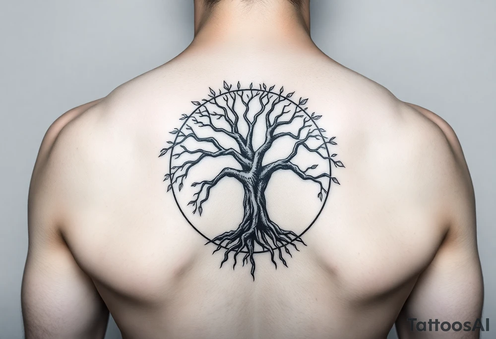 vitruvian man
tree of life
with circle tattoo idea