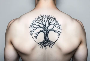 vitruvian man
tree of life
with circle tattoo idea