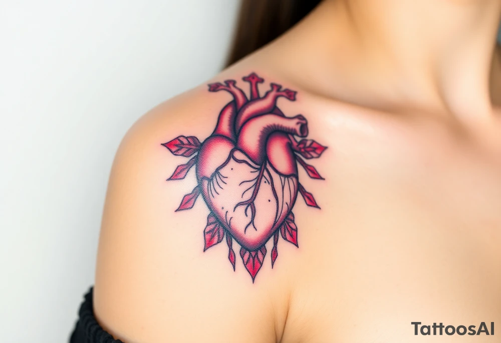 pretty sacred heart tattoo idea