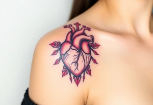 pretty sacred heart tattoo idea