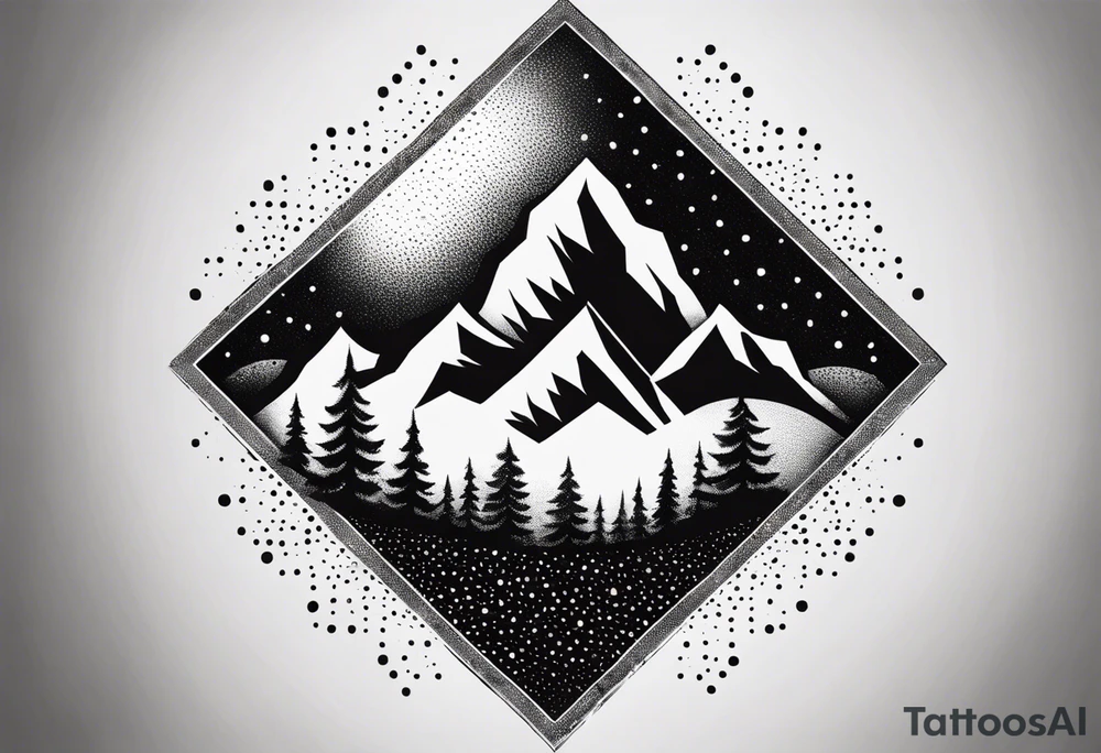 Mountain cross tattoo idea
