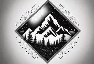 Mountain cross tattoo idea
