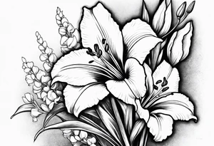 gladiolus and lilly of the valley tattoo idea