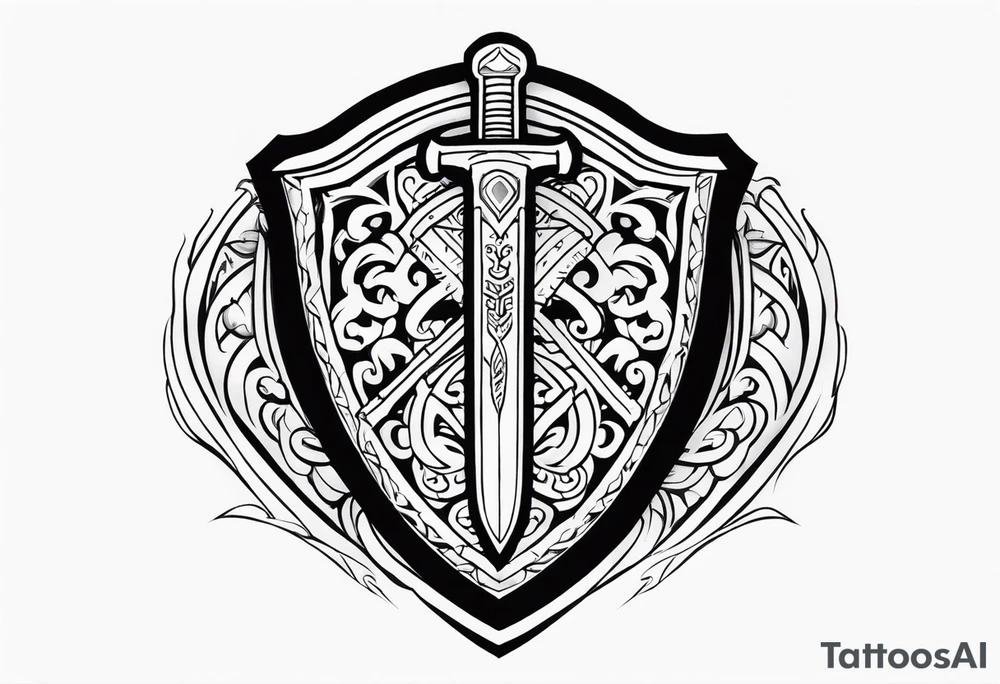 Valhalla sword shield steps tattoo idea