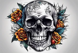extreme joint pain breaking through skin on arm skull no flowers tattoo idea