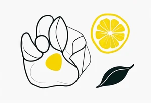 a lemon and a cat paw tattoo idea