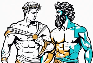 Olympian Hermes and Poseidon tattoo idea