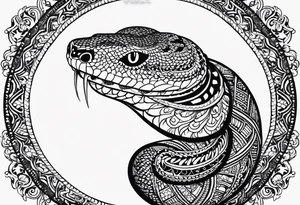 Rattlesnake mandala henna black tattoo design tattoo idea