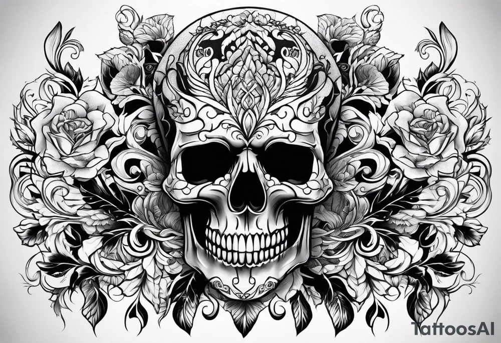 Skull pattern tattoo idea