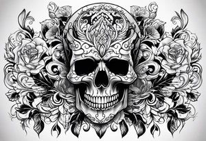 Skull pattern tattoo idea