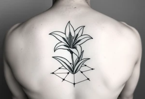 bathroom with lily coming up out of tile floor tattoo idea