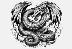 Dragon snake angel tattoo idea