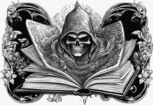 wraith coming out of a book tattoo idea