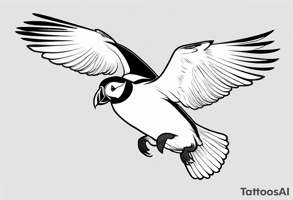 a flying puffin with black wings
 -  forarm Tattoo tattoo idea