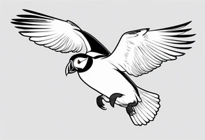 a flying puffin with black wings
 -  forarm Tattoo tattoo idea