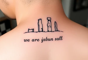 Orkney standing stones and the words "we are the island, after all" tattoo idea