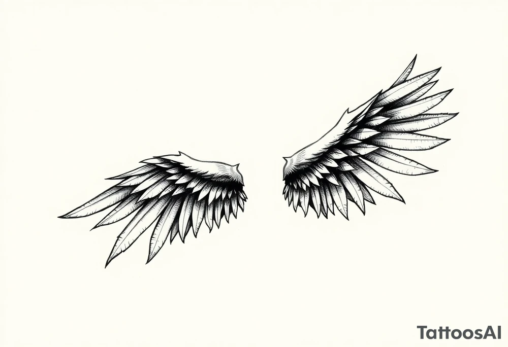 Long Angelwings tattoo idea