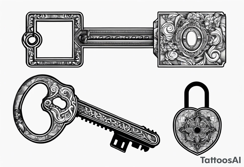 a keychain with differents keys just lines tattoo idea