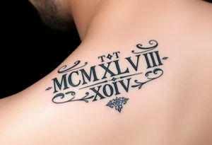 MCMXLVII XIV on forarm going up it tattoo idea