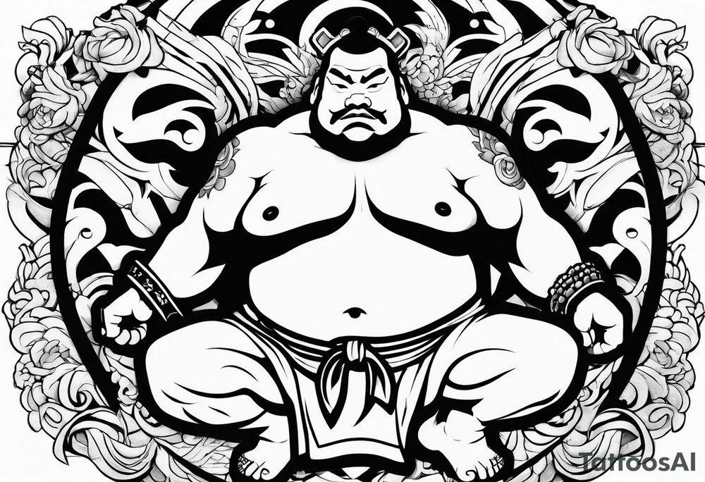sumo wrestler tattoo idea