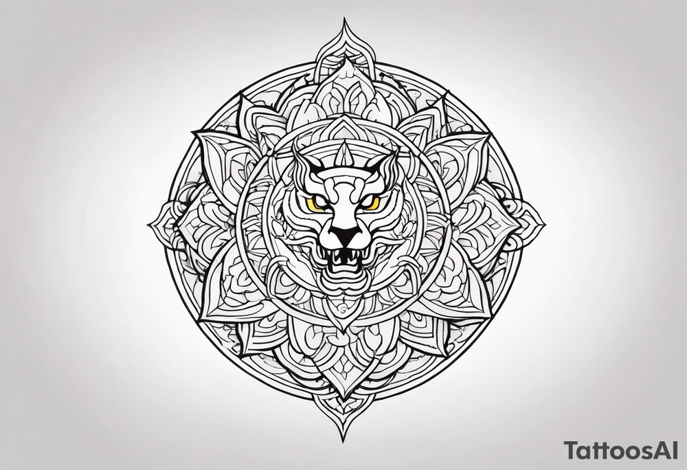 Dragon outside Mandala tattoo idea