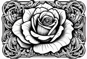 rose from which you can see the head of a snake tattoo idea