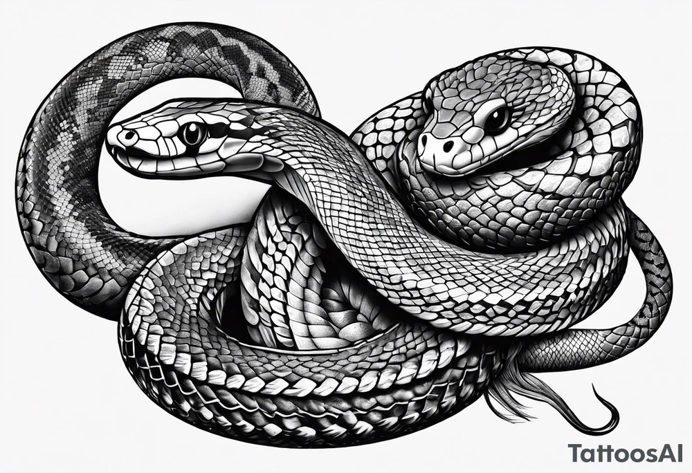a snake who has swallowed a heart tattoo idea
