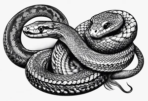 a snake who has swallowed a heart tattoo idea