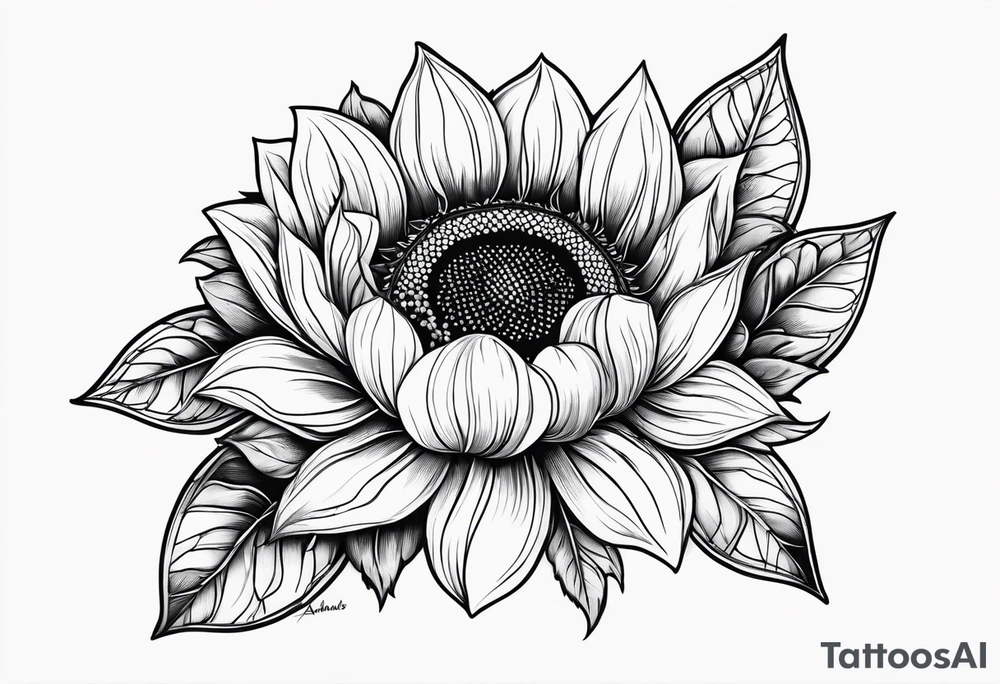 Name Annalise with a small sunflower tattoo idea