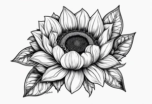 Name Annalise with a small sunflower tattoo idea