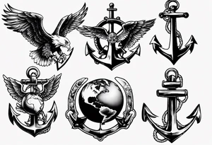 Cross with marine corps eagle globe and anchor tattoo idea