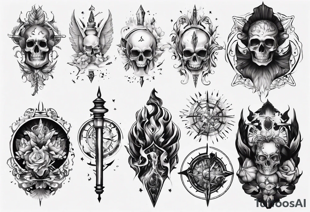 Light and dark sleeve tattoo idea