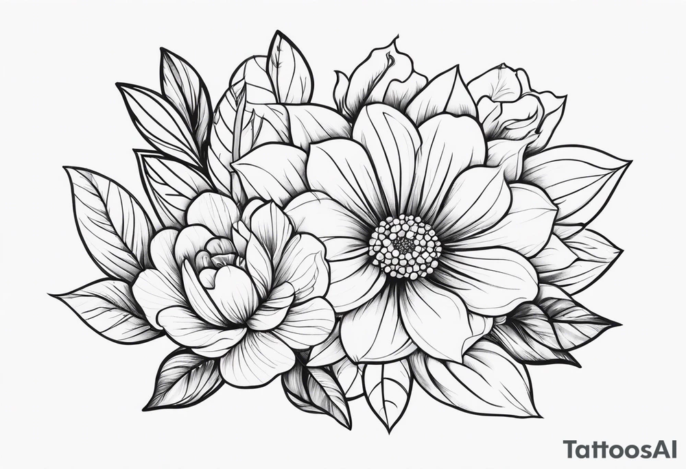 ornaments of flowers tattoo idea