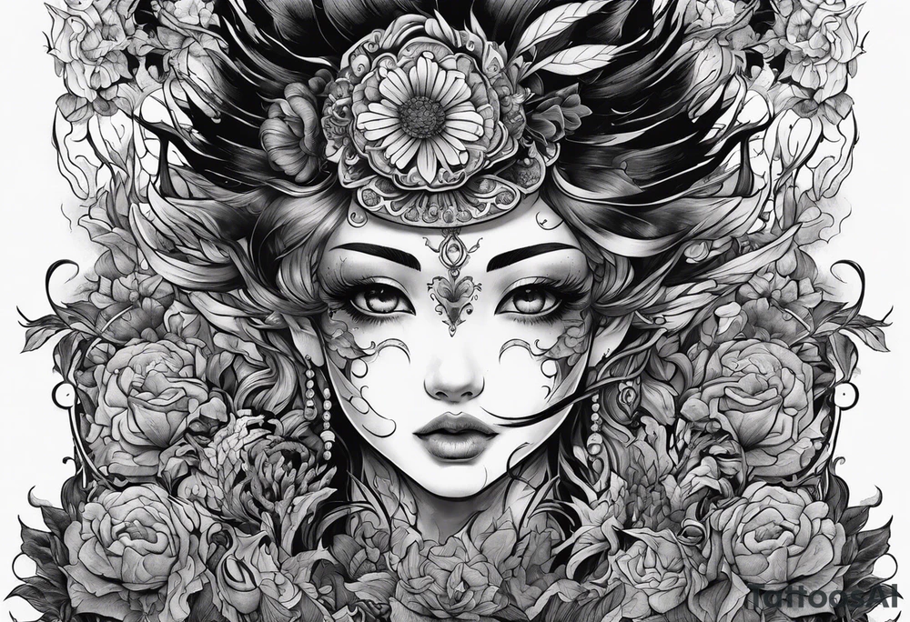 Beautiful body horror tattoo idea