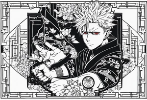 Sukuna Jujutsu Kaisen tattoo idea