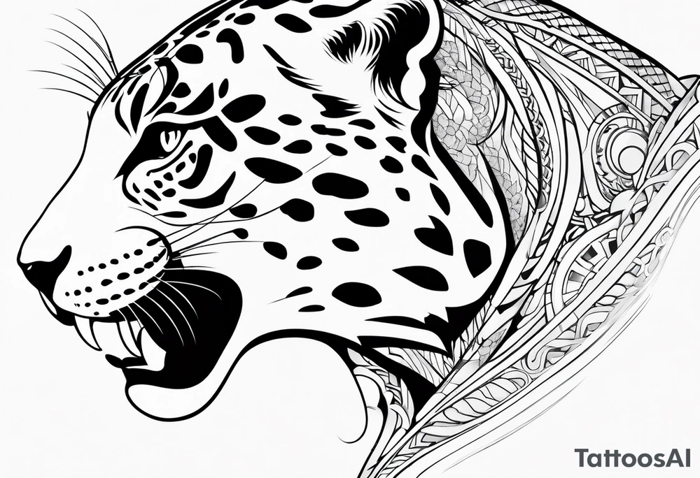 Side view of Jaguar tattoo idea