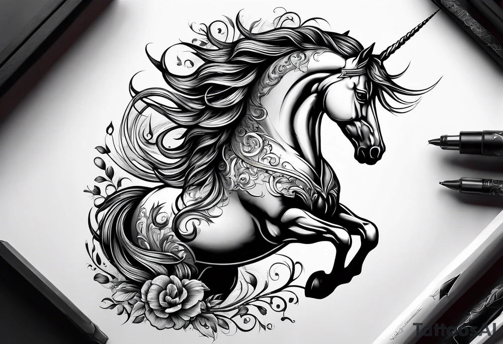 unicorn tattoo idea