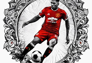 Manchester united 
Red Devil heading a 
football tattoo idea