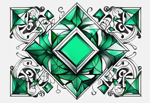 Emerald color Puzzle pieces tattoo idea