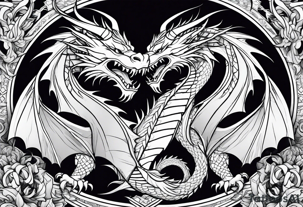 roaring dragons tattoo idea